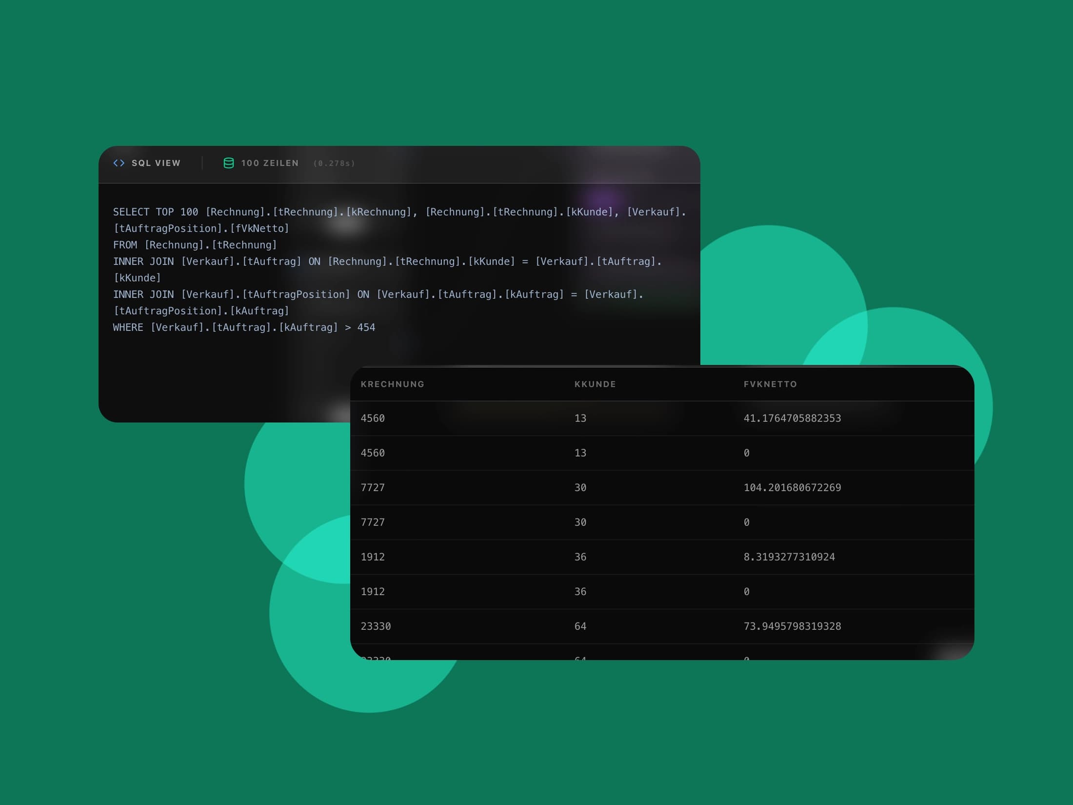 JTL DB Flow – Abfrageansicht